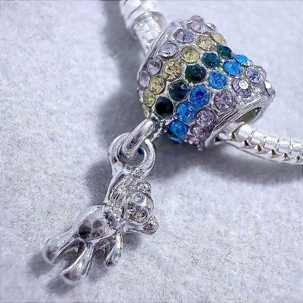 Teddy Bear Hanging from Balloon Charm fits‎ PANDORA